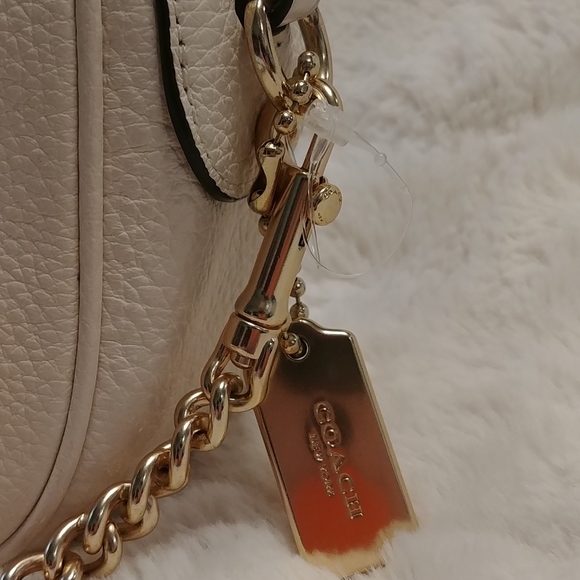 Coach Isla Leather Crossbody Handbag Purse, Chalk - Picture 3 of 11